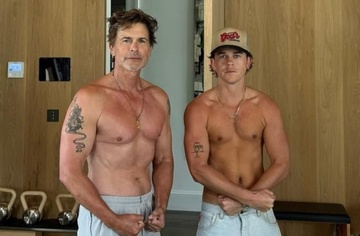 Tai tu Rob Lowe va con trai khoe co bap hinh anh