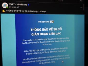 VinaPhone gặp sự cố trên cả nước