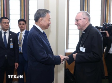 Tong Bi thu, Chu tich nuoc To Lam gap Thu tuong Toa thanh Vatican hinh anh