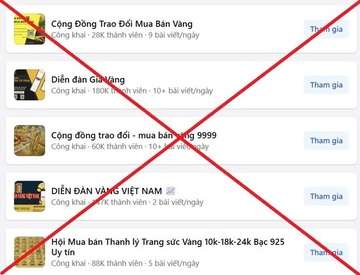Cảnh báo lừa đảo giao dịch mua bán vàng trên mạng xã hội
