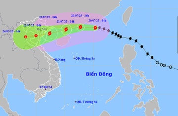 Thoi tiet ngay 20/7: Bao so 3 tien vao dat lien, canh bao mua lon, gio hinh anh