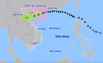 Bão Wipha tăng cấp, mưa lớn đỉnh điểm đêm nay đến sáng mai