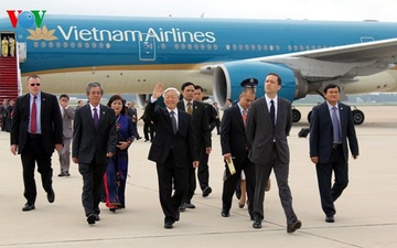 Hinh anh Tong Bi thu Nguyen Phu Trong den Washington hinh anh
