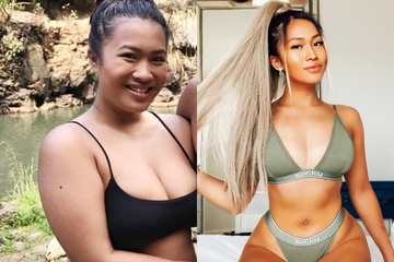 Co gai giam 23 kg nho tu tap luyen tai nha hinh anh