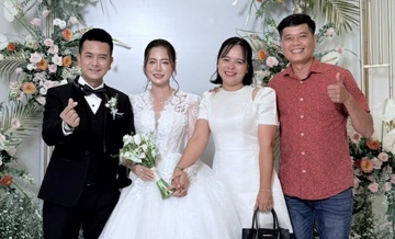 Hung Thuan hat va rap tang vo trong le cuoi hinh anh