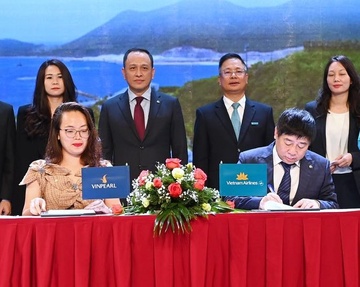 Vietnam Airlines va Vinpearl hop tac phat trien trong binh thuong moi hinh anh