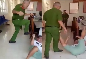 Dinh chi pho cong an phuong dap nguoi lam chung tai tru so hinh anh