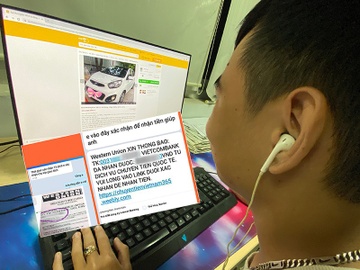 Gia dich vu chuyen tien Western Union de lua dao hinh anh