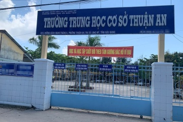 Nam sinh lop 7 nhay lau trong gio ra choi hinh anh