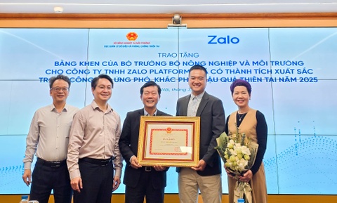 Zalo nhan bang khen tu Bo Nong nghiep va Moi truong hinh anh