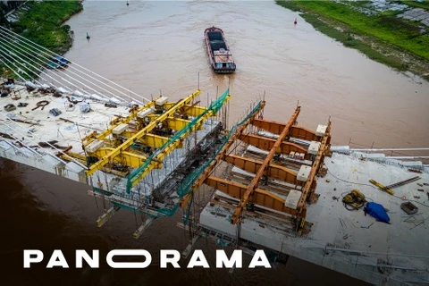 Toàn cảnh cầu Đuống mới trước thời điểm hợp long