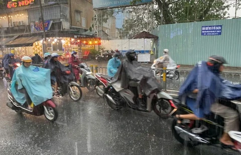 TP.HCM mua rai rac vao trua va chieu toi hinh anh