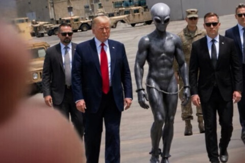 Ong Trump dang anh ap giai ‘nguoi ngoai hanh tinh goi cam’ hinh anh