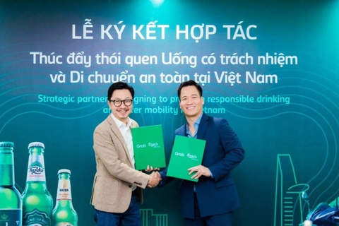 Carlsberg Viet Nam hop tac Grab thuc day uong co trach nhiem hinh anh
