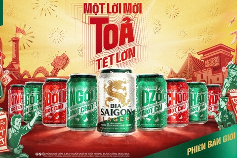 Thu thach cua Bia Saigon gan ket moi nguoi cung 'toa Tet lon' hinh anh