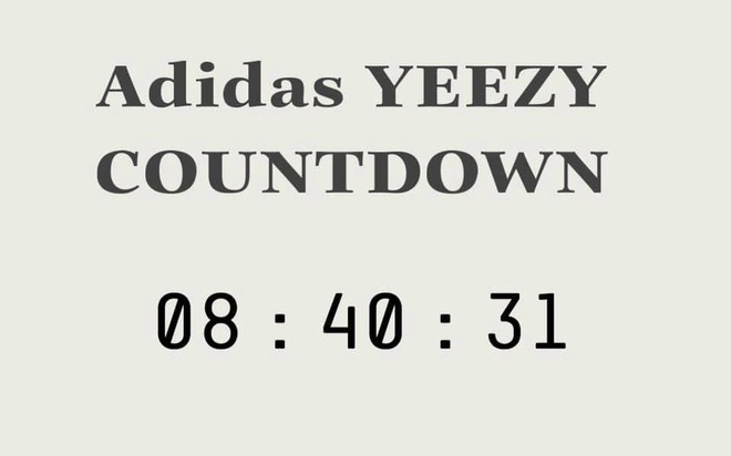 Adidas yeezy hot sale countdown clock