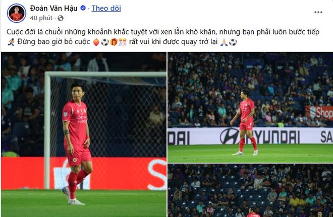 Gây sốt ở Cúp C1 Đông Nam Á, Đoàn Văn Hậu gửi thông điệp đanh thép sau màn tái xuất ấn tượng