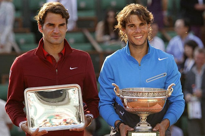 Rafael Nadal,  Roger Federer,  Roland Garros,  ban ket,  tennis anh 8