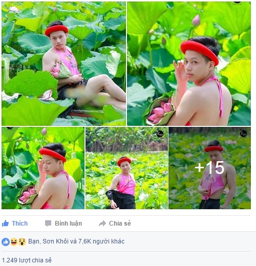 chang trai tao dang ben ho sen anh 1