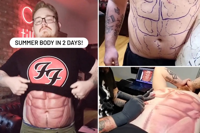 Người tập luyện trong phòng gym minh họa thời điểm an toàn để quay lại tập sau khi hình xăm đã lành