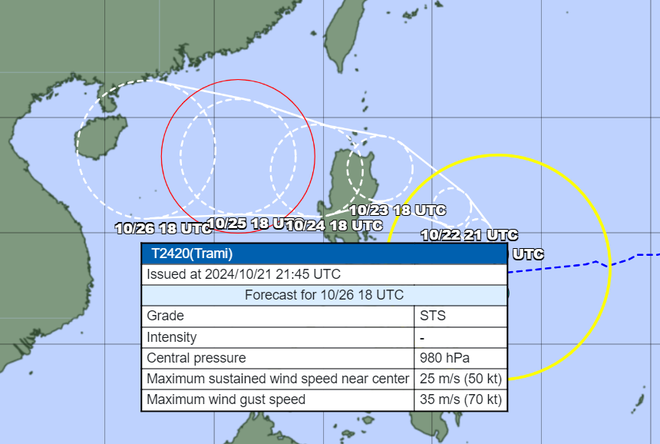 Bão Trà Mi hình thành phía Đông Philippines, dự báo vào Biển Đông - Xã hội