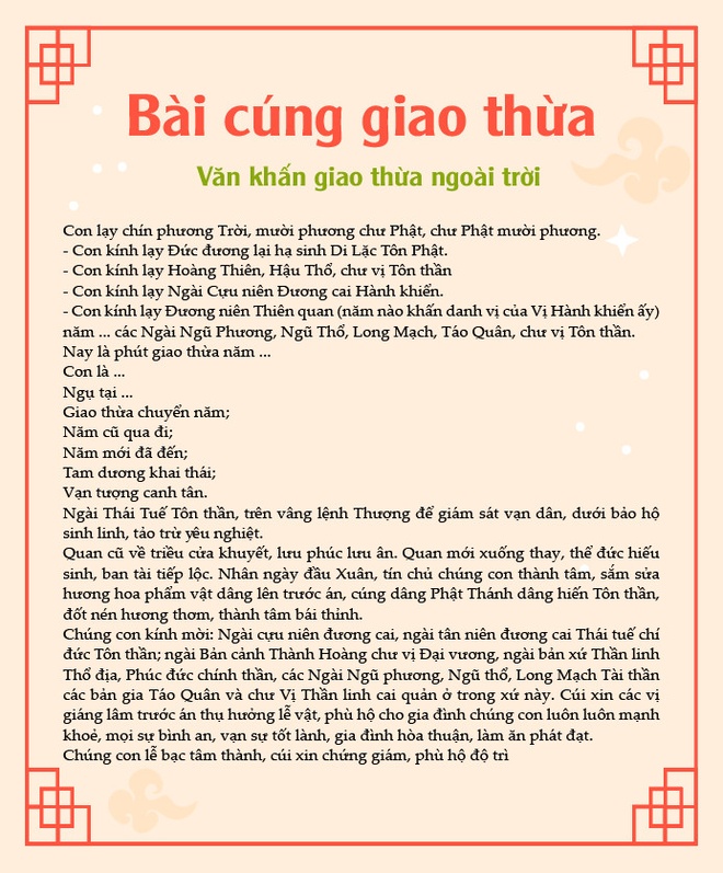 3. Văn Khấn Giao Thừa Trong Nhà