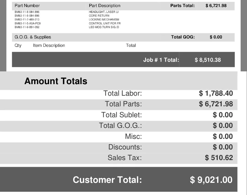 Chi phí thay đèn pha Laser của BMW khiến nhiều người bất ngờ