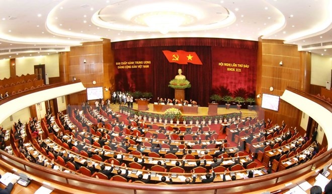 Tong bi thu phat bieu khai mac Hoi nghi Trung uong 6 anh 1