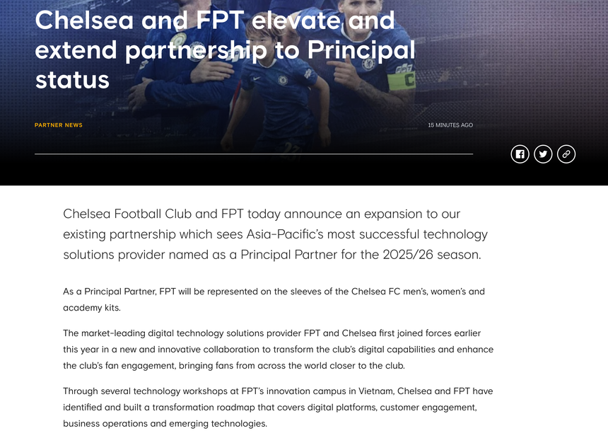 FPT tai tro Chelsea anh 1