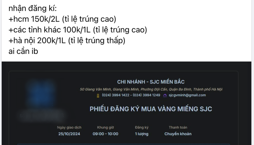 Tấp nập mua bán vàng trên 'chợ mạng', tiềm ẩn nhiều rủi ro