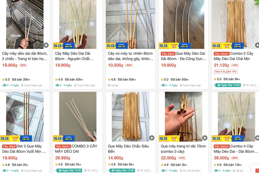'Cháy hàng' roi mây gia pháp trên chợ mạng, một shop bán 50.000 cây