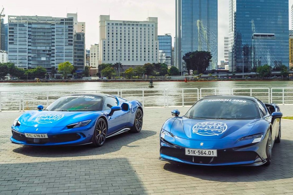 Ferrari SF90 Spider and 296 GTB supercars in Ho Chi Minh City