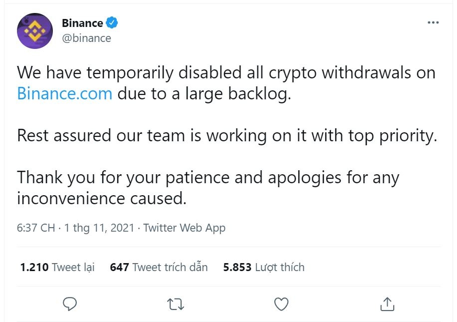 Binance gap loi anh 1